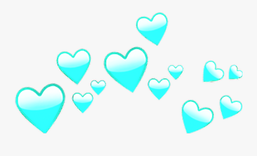 Blue Heart Crown Heartcrown Bynisha Sticker Decoration - Snapchat Blue Heart Filter, Transparent Clipart