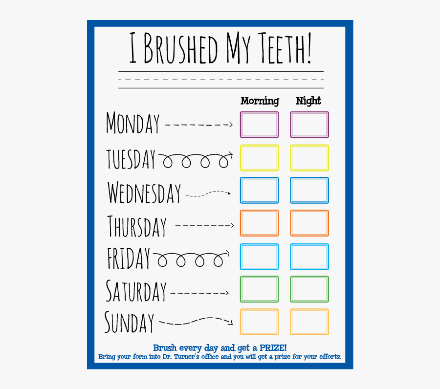 Teeth Brushing Calendar-01 - Flossing And Brushing Teeth Calendar, Transparent Clipart