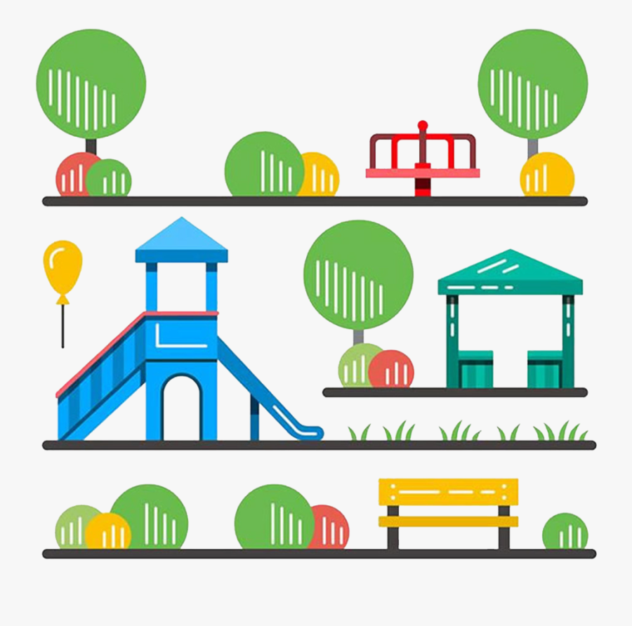 Transparent Organized Clipart - Cartoon Park Facilities , Free