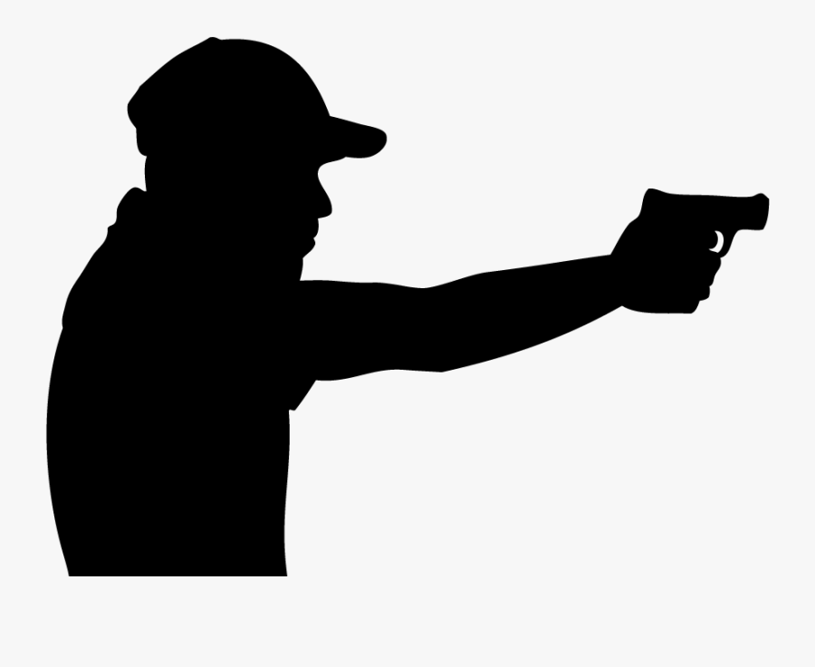 Metallic Silhouette Shooting Gun - Shooter Silhouette Png, Transparent Clipart