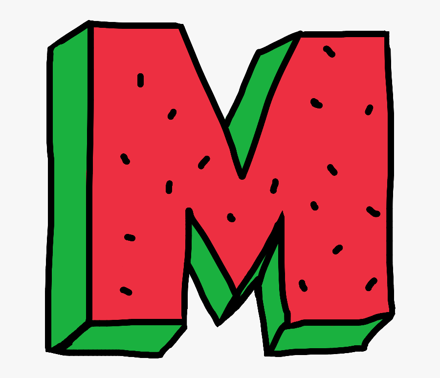 #m #letter #water #watermelon #fruit #red #green #alphabet - Letter M Clipart, Transparent Clipart