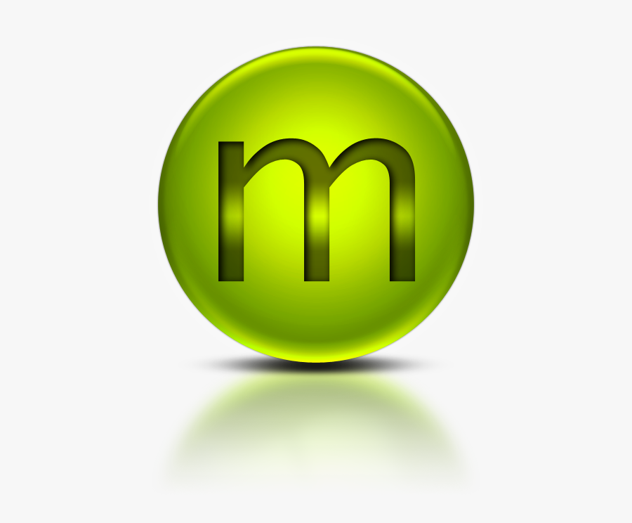 Metalic Green Letter M Icon Png - O Letter Icon Png, Transparent Clipart