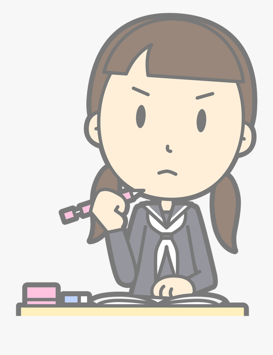 Grumpy Student, Transparent Clipart