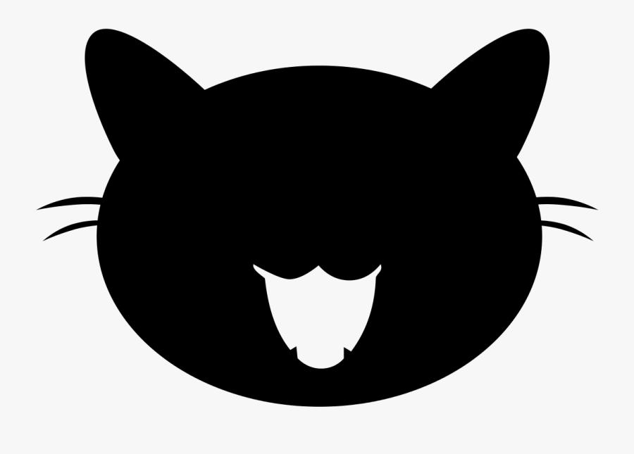 Silhouette Cat Face Vector, Transparent Clipart