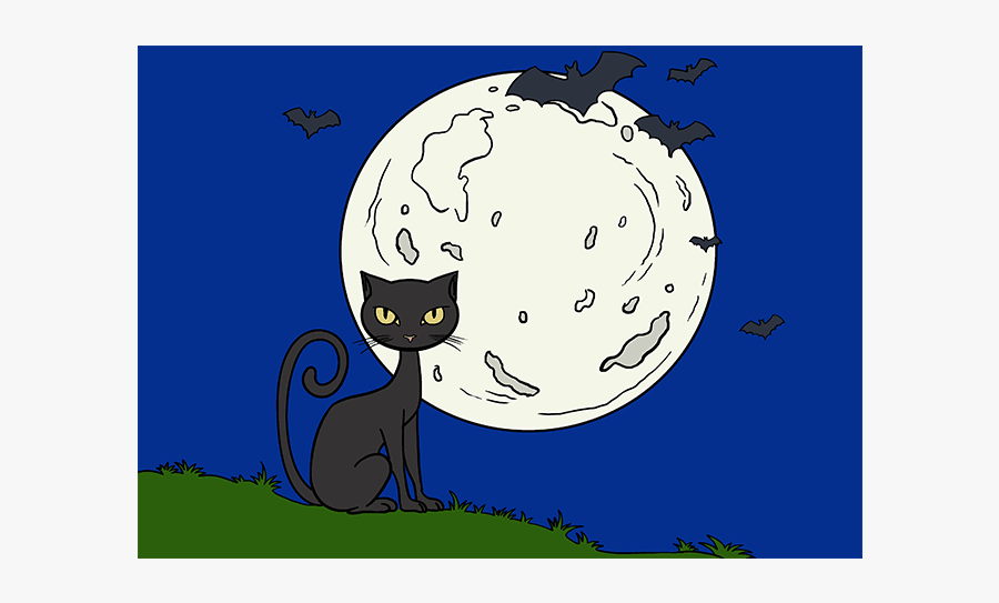 How To Draw Black Cat - Black Cat, Transparent Clipart