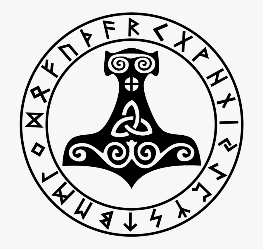 Compass Vector Norse Valknut Runes - Mjolnir Png, Transparent Clipart