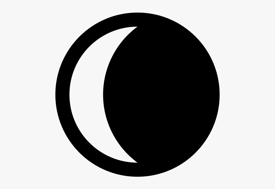 Waning Crescent Moon Symbol, Transparent Clipart