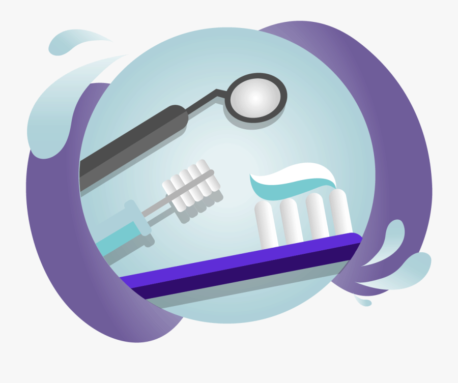 Professional Dental Instruments And Toothbrush - Graphic Design, Transparent Clipart