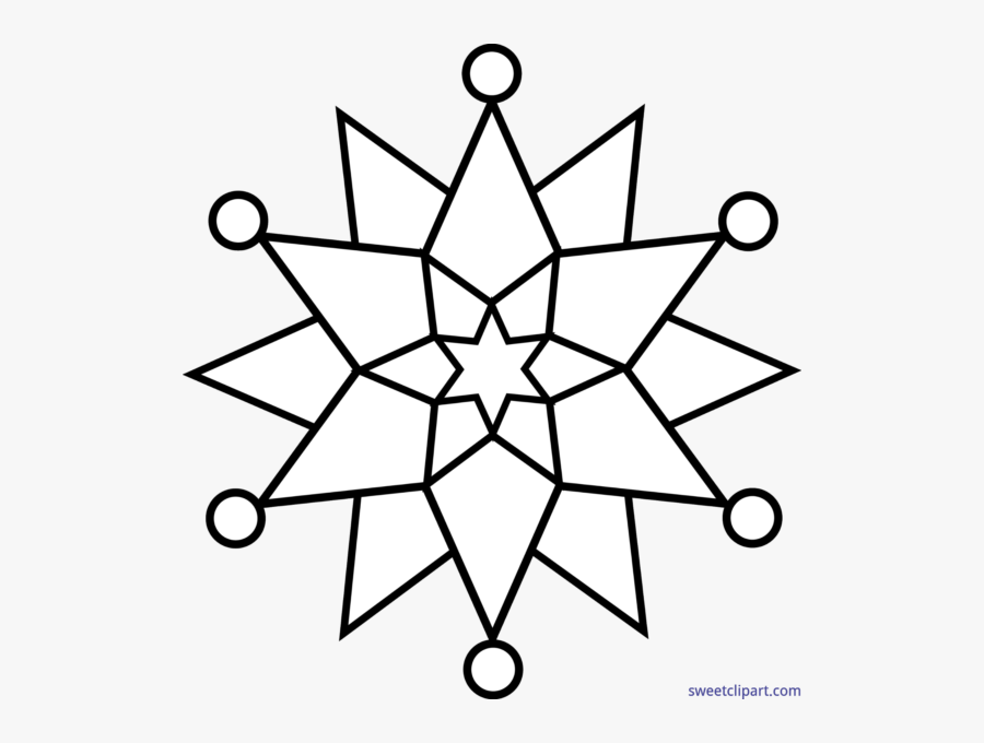 Snowflake Clipart Circle - Snowflake Coloring Pages Easy, Transparent Clipart