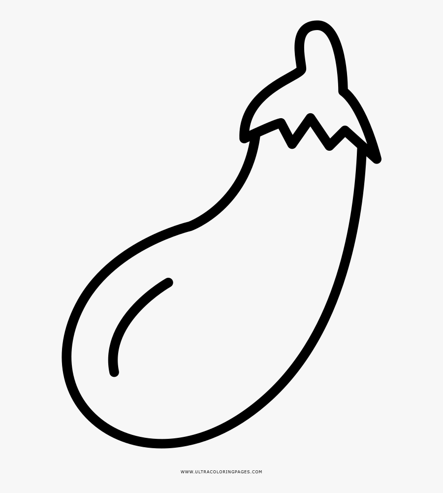 Transparent Pear Clipart Black And White - Coloring Image Of Eggplant, Transparent Clipart