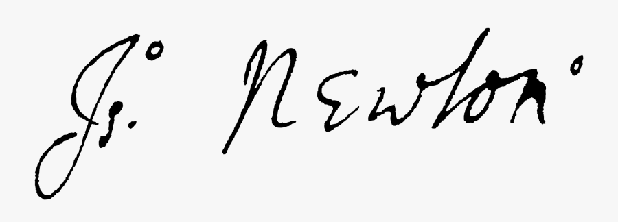 Isaac Newton Signature, Transparent Clipart