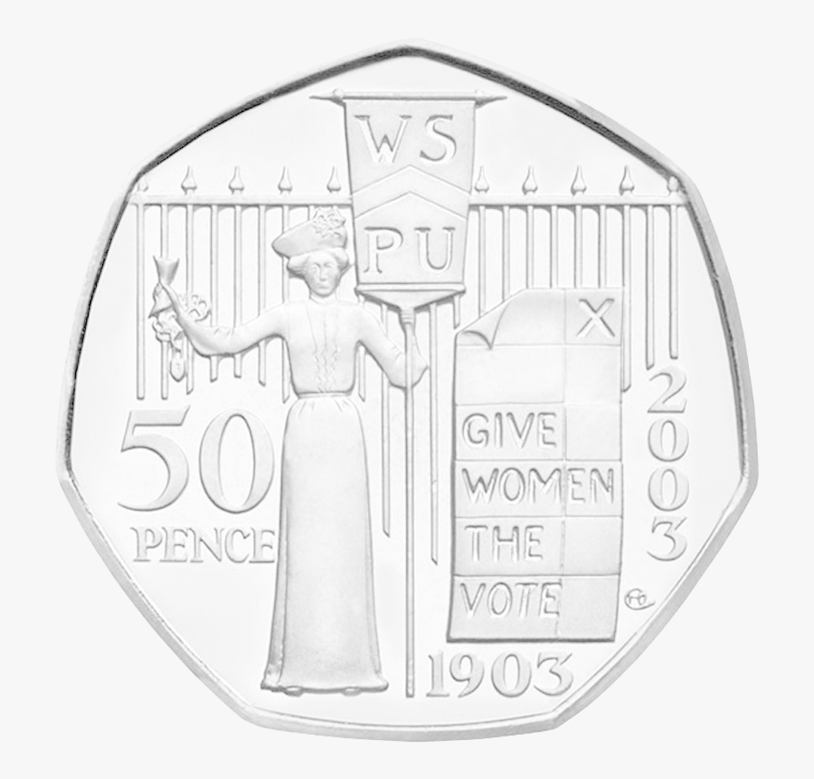 Suffragette 50p Coin, Transparent Clipart