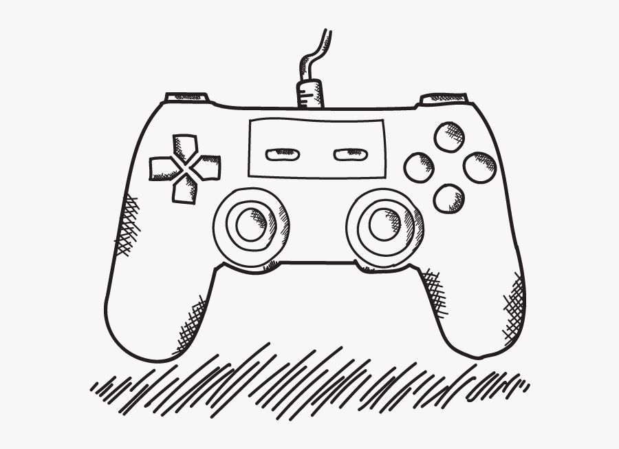 Xbox 360 Controller Game Controller Playstation 4 Drawing - Drawing Of A Video Game Controller, Transparent Clipart