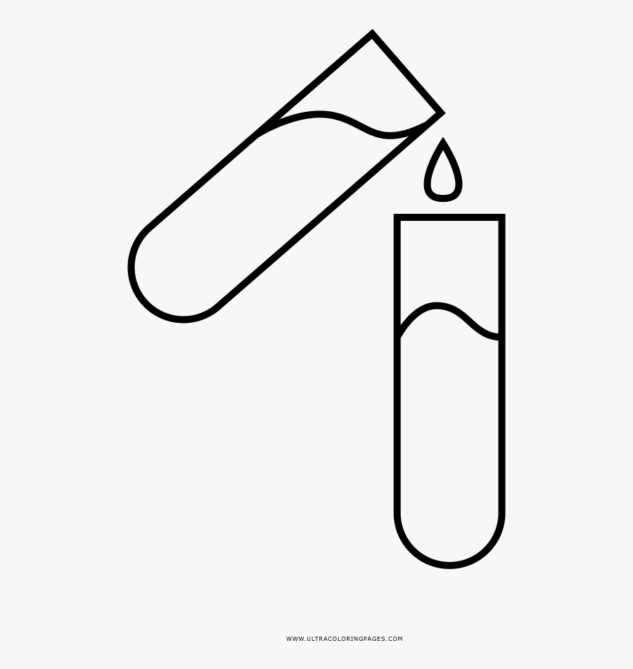 Test Tube Coloring Page - Line Art, Transparent Clipart