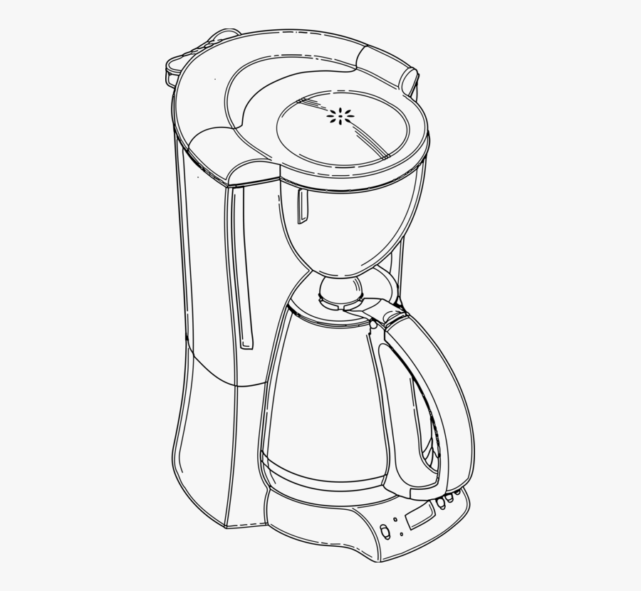 Cookware And Table - Coffee Maker Clipart Black And White, Transparent Clipart
