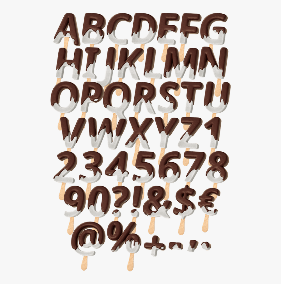 Font Ice Cream, Transparent Clipart