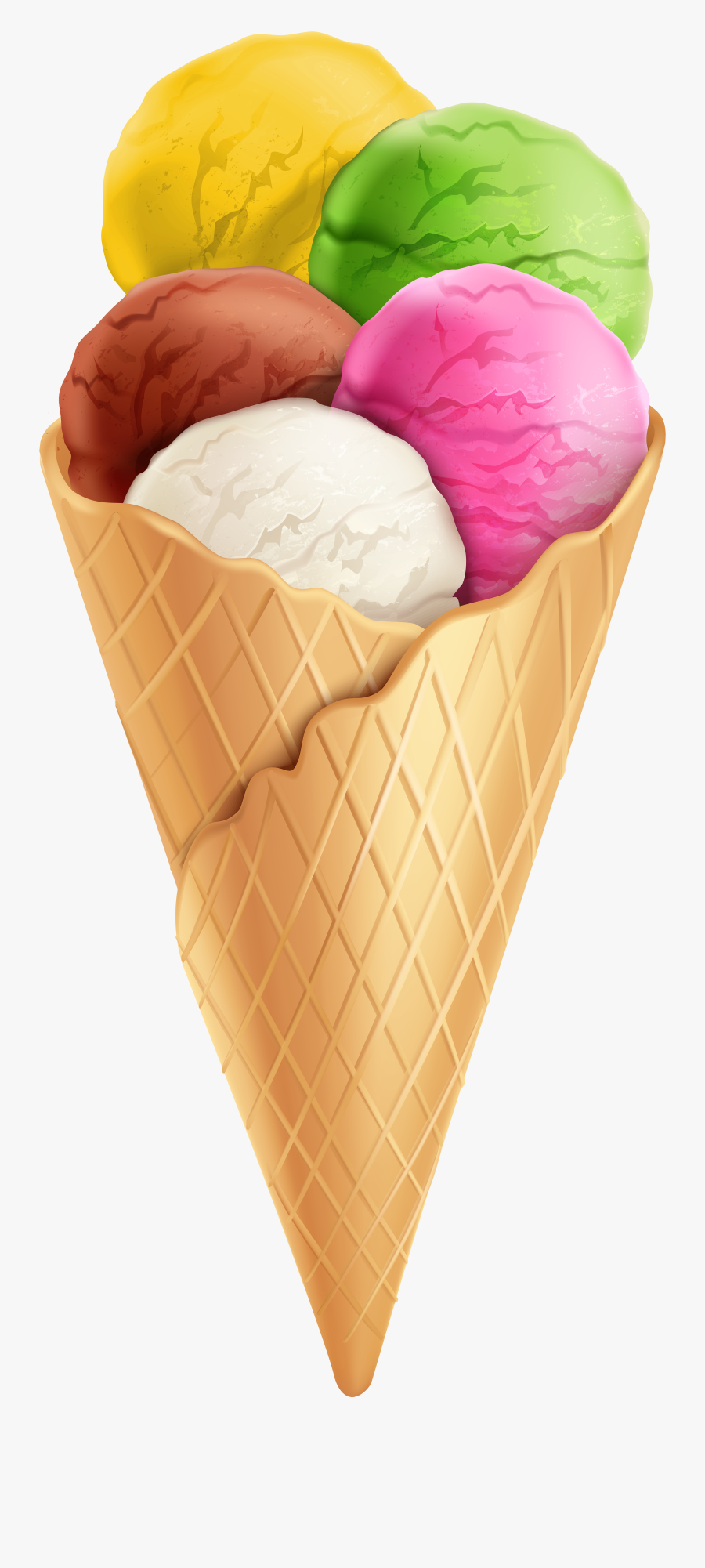 Ice Cream Cone Chocolate Ice Cream Neapolitan Ice Cream - Ice Cream Transparent Background, Transparent Clipart