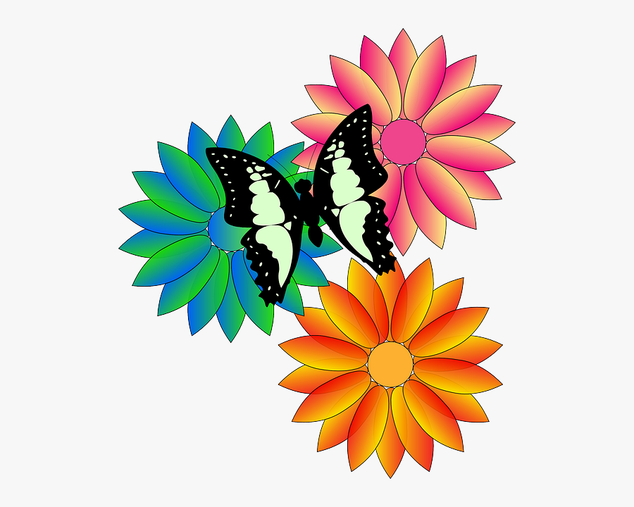 Butterfly And Flower Clip Art, Transparent Clipart