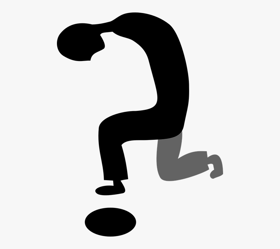 Black And White Library Clipart Problem - Knee Question Mark, Transparent Clipart