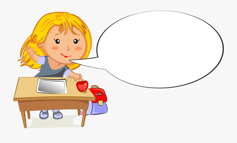 Desk Clipart Hand On - Clipart Girl Sitting At School Desk, Transparent Clipart