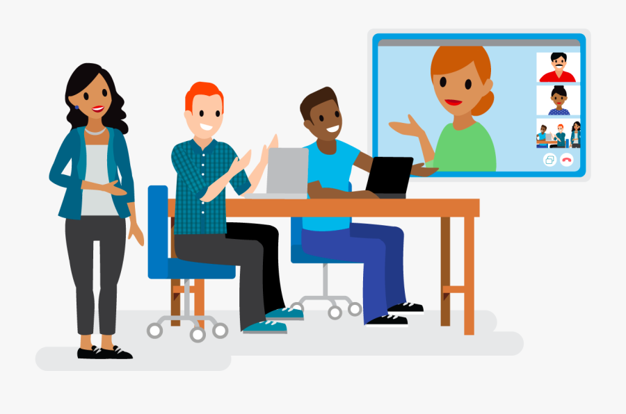 A Team Meeting In Which All Of The Members Including - Cartoon, Transparent Clipart