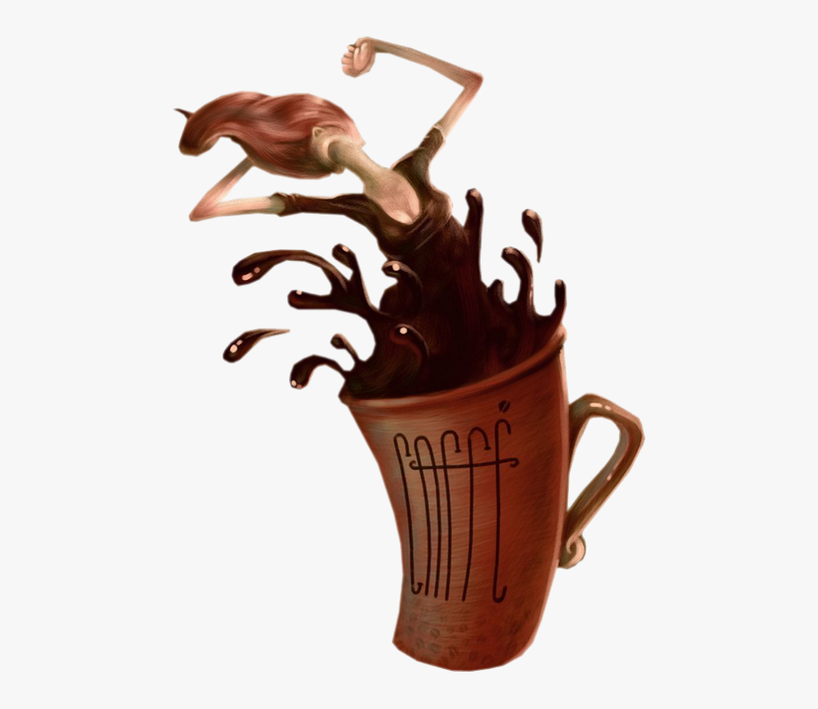 Café Et Personnage Femme - Buongiorno Hot Coffee, Transparent Clipart
