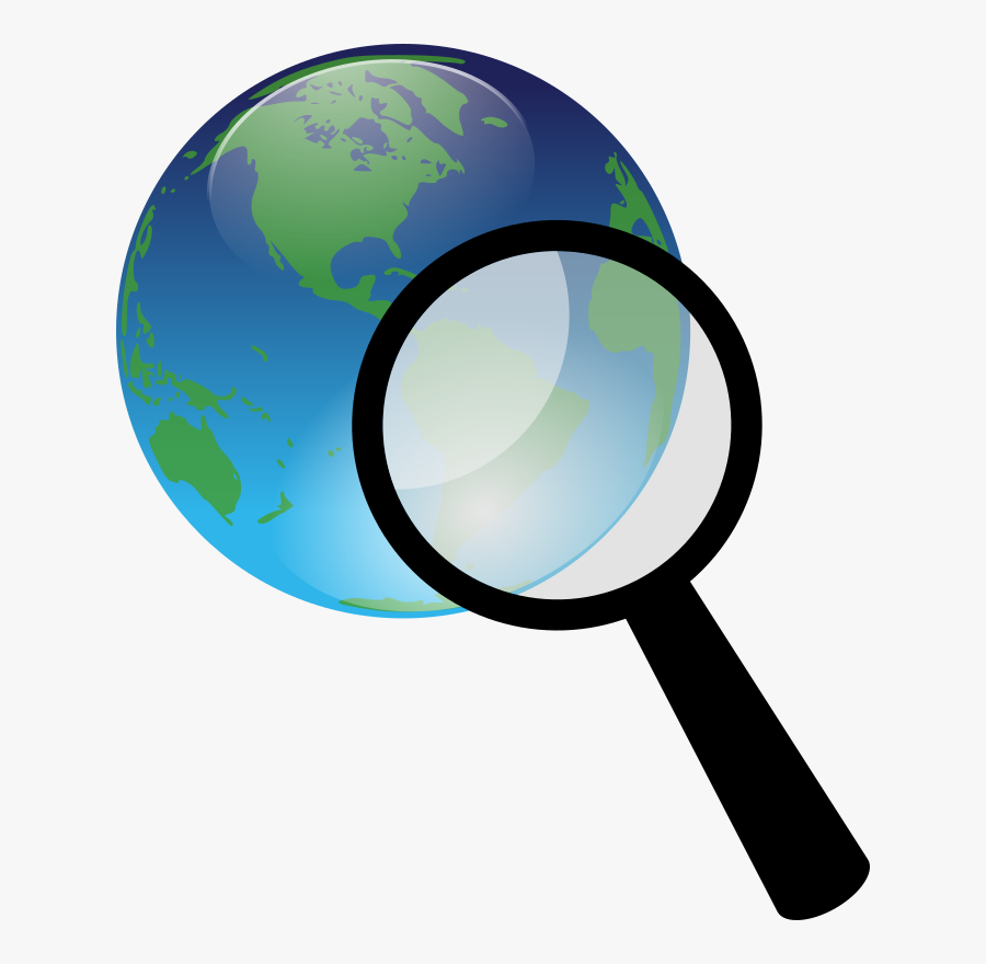 Earth And Magnify Glass By Kuba - Science Magnifying Glass Clipart, Transparent Clipart