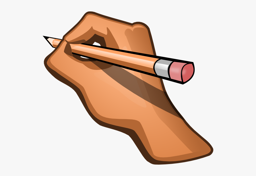 Hand Holding A Pencil Clipart, Transparent Clipart