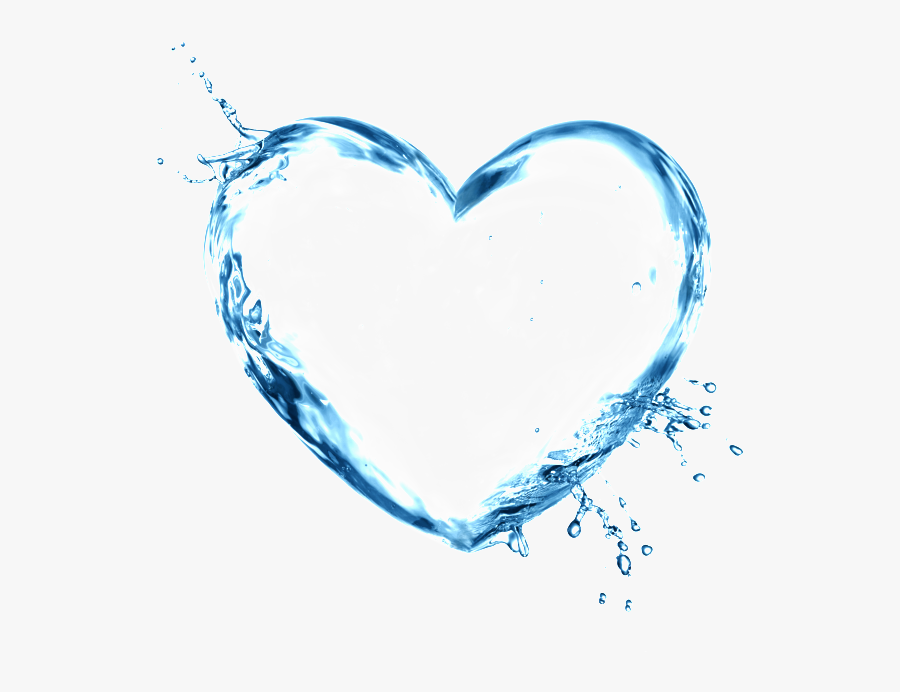 Water Heart Transparent Background, Transparent Clipart