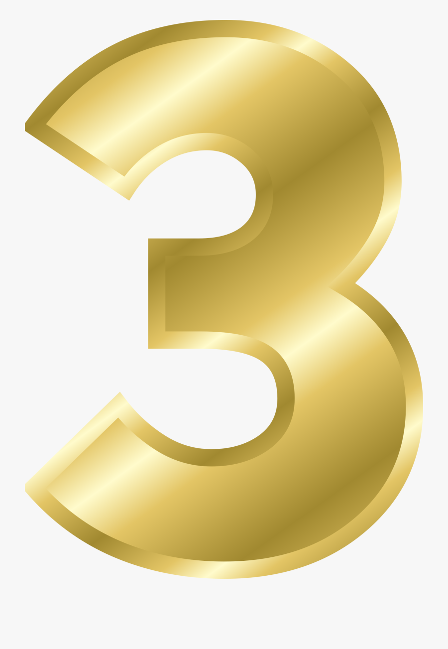 Effect Letters Alphabet Big - Number 3 Gold Clipart, Transparent Clipart
