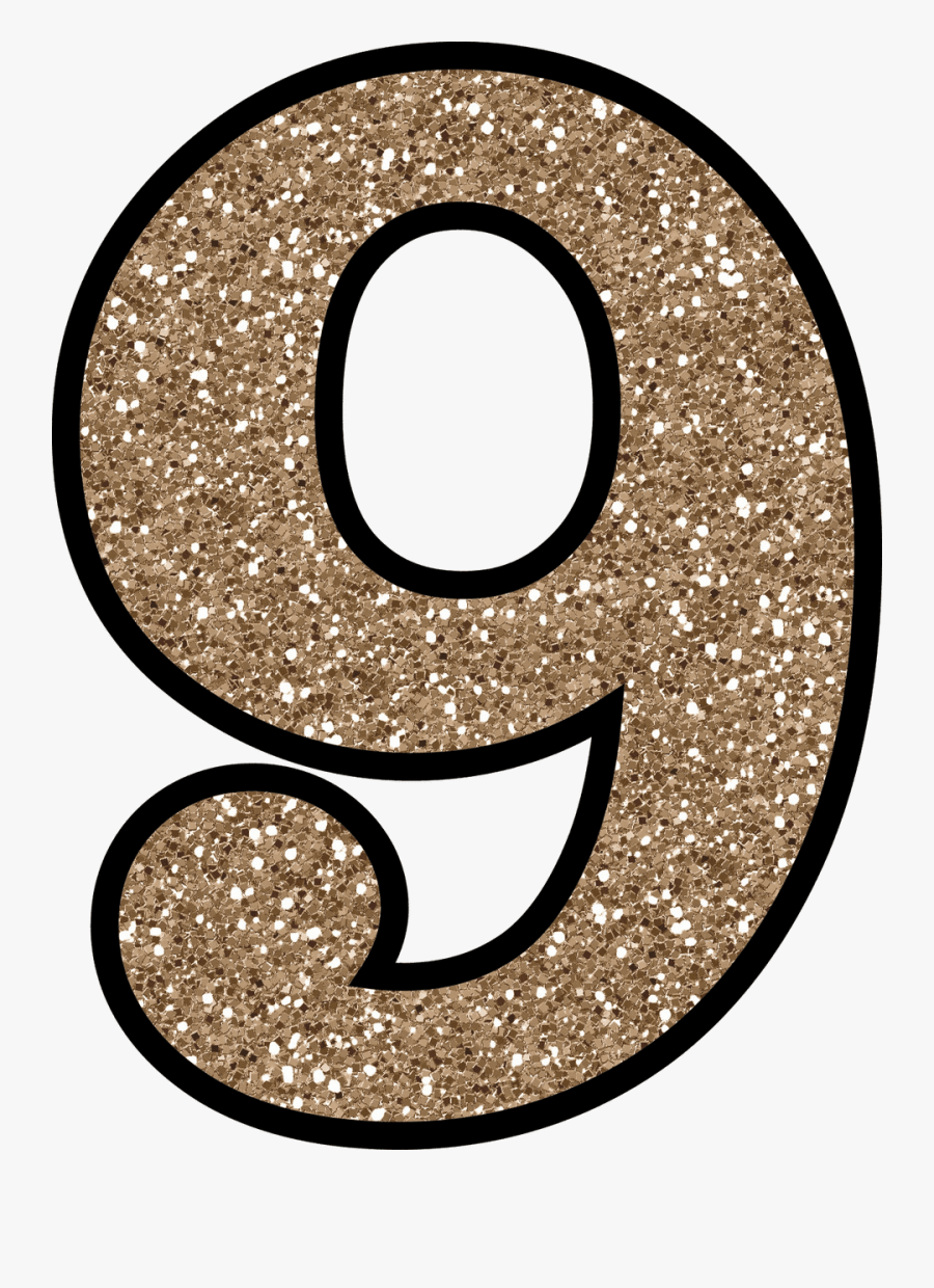 9 Letter Png Free Download - Glitter Number 9, Transparent Clipart