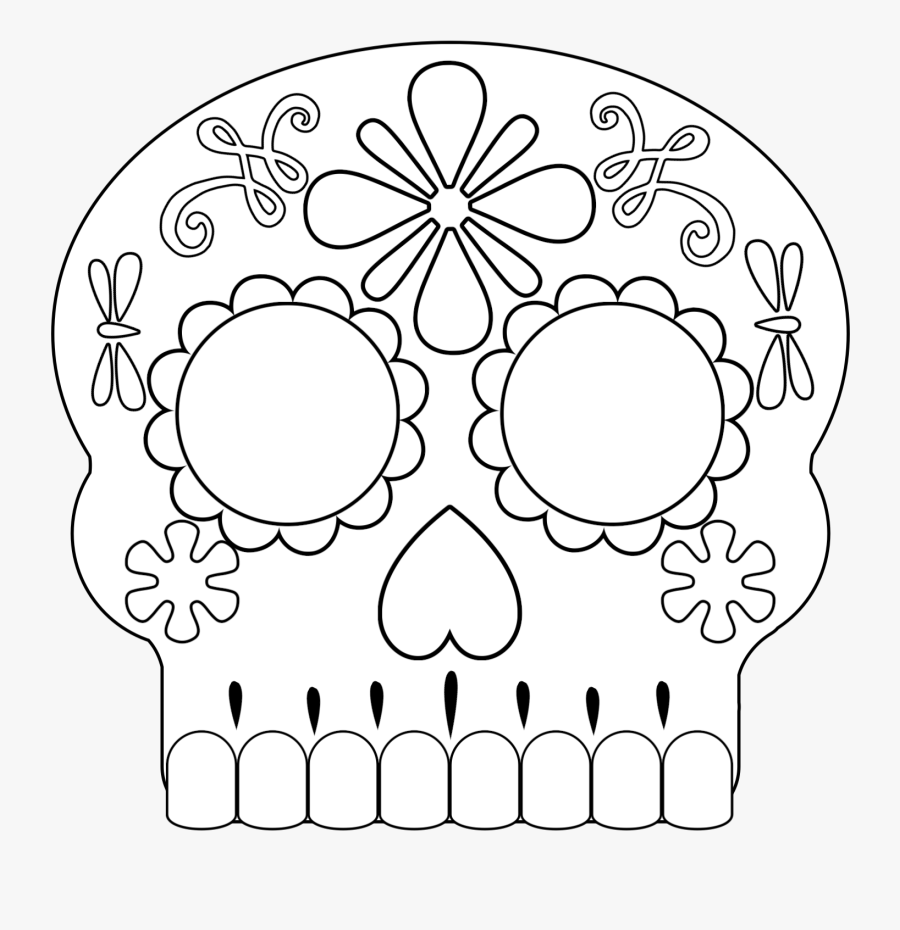 Transparent Dia De Los Muertos Clipart - Printable Sugar Skull Mask ...