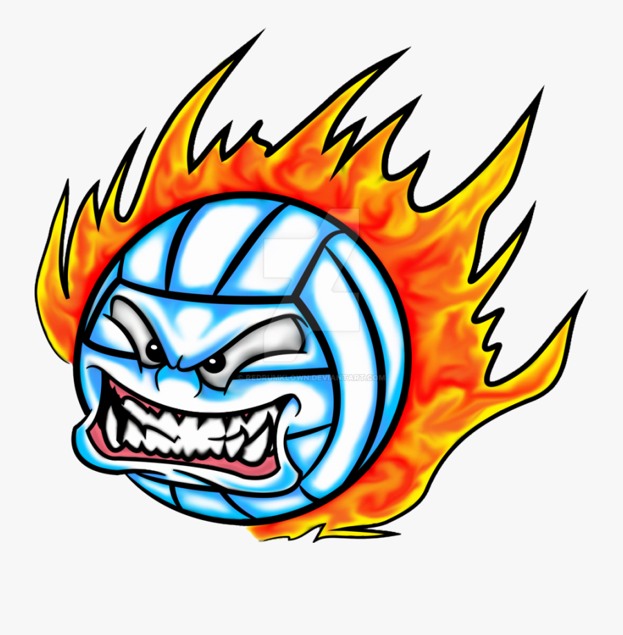Clipart Flames Volleyball - Fire Ball With Volleyball, Transparent Clipart