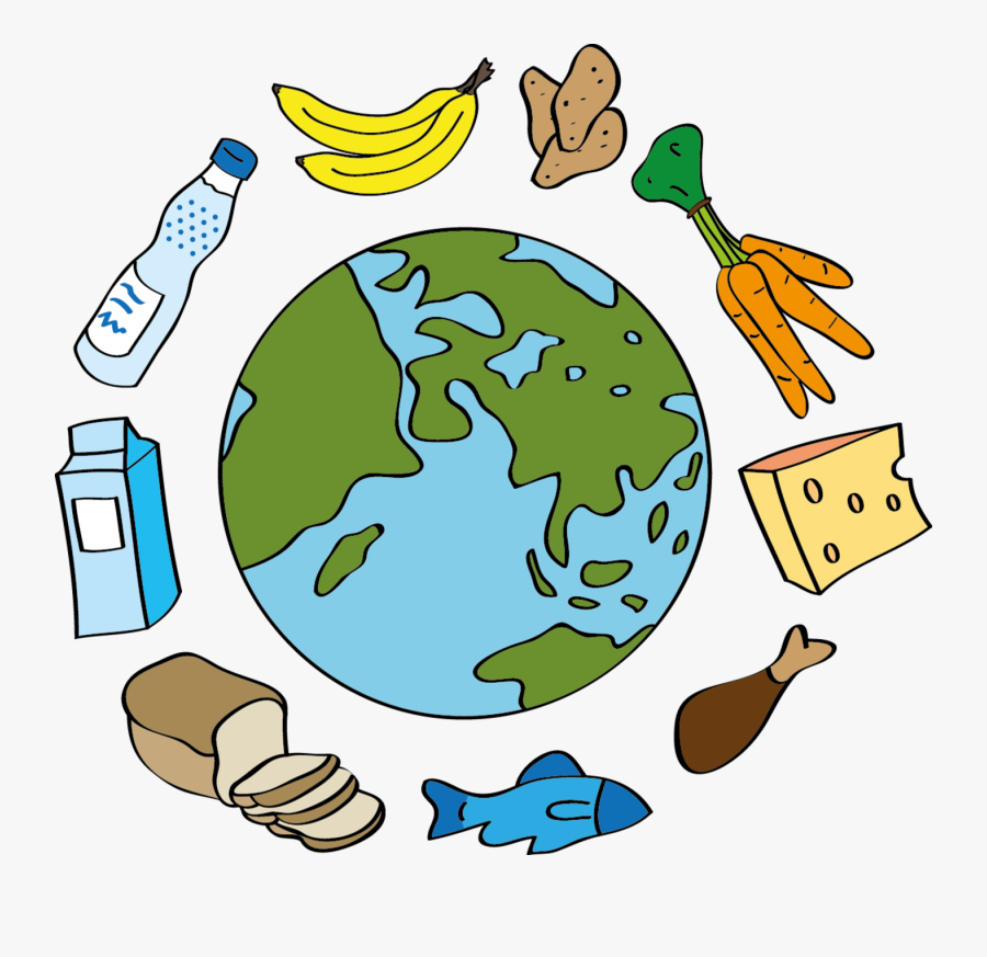 Eine Weltkugel Mit Lebensmitteln, Transparent Clipart