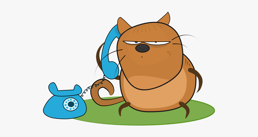 Katze Mit Telefon - Talk To Animals Cartoon, Transparent Clipart