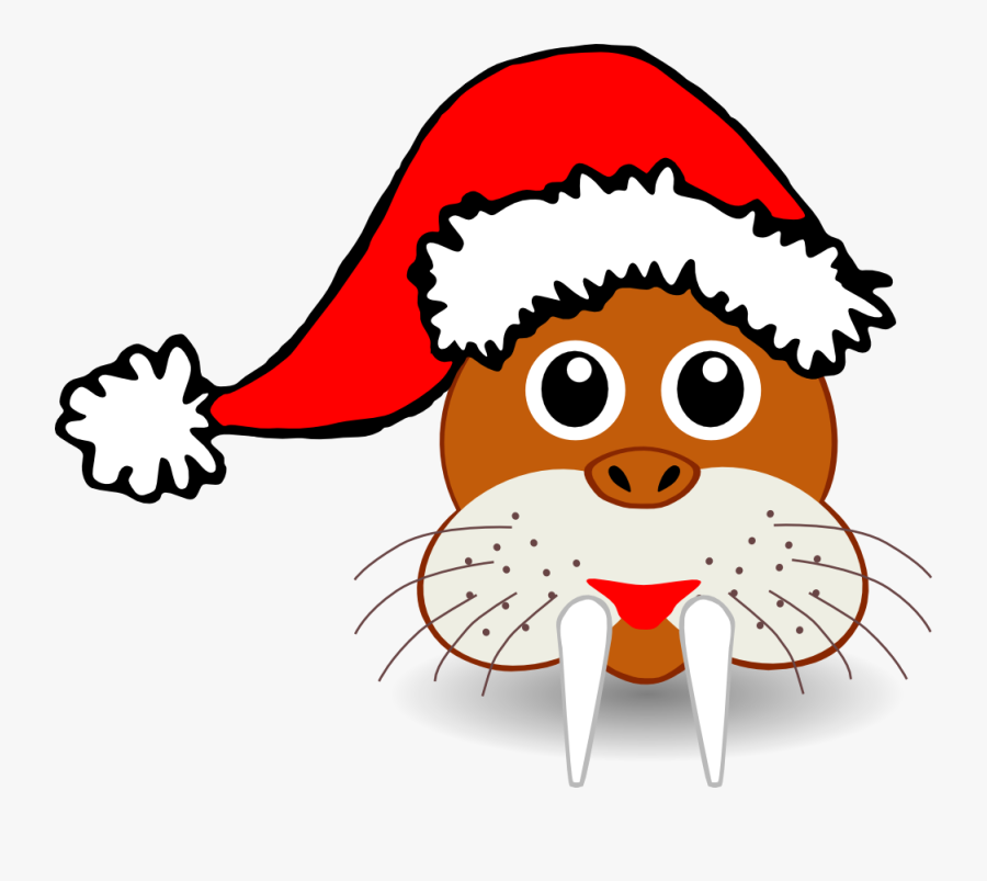 Walrus - Clipart - Christmas Animal Clipart, Transparent Clipart