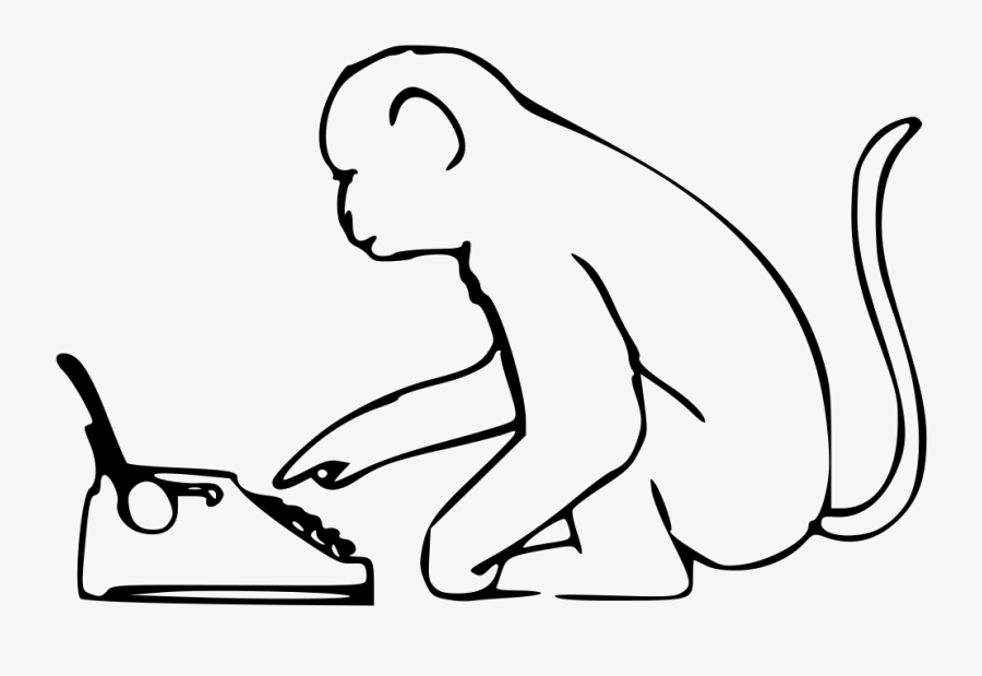 File - Typing Monkey - Svg - Wikimedia Commons - Monkey Svg, Transparent Clipart