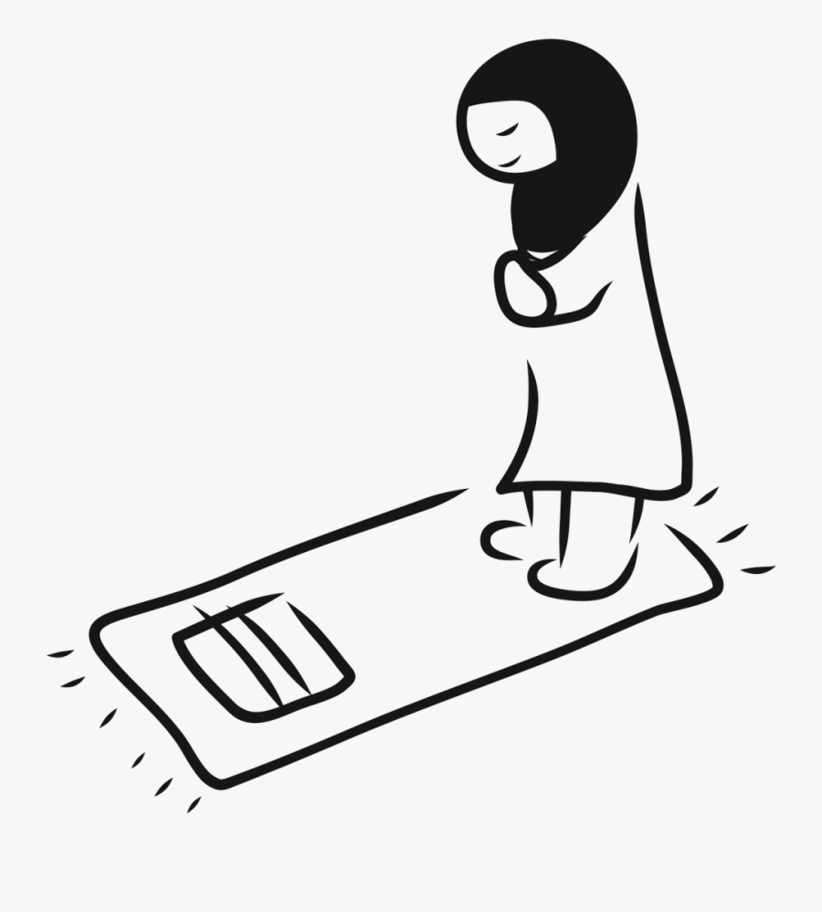Salah Women In Islam Prayer Muslim - Pray Clipart Black And White, Transparent Clipart