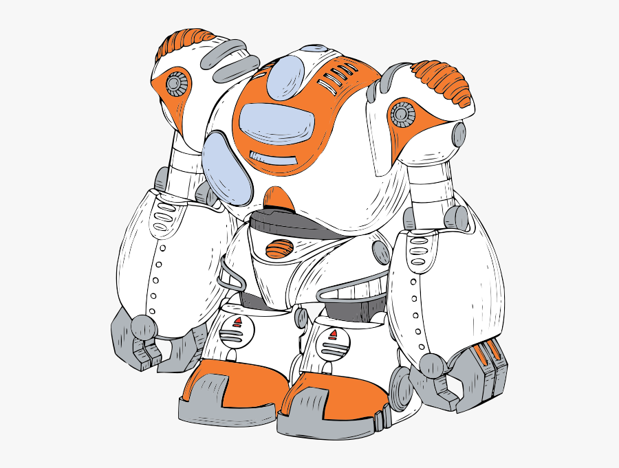 Robot - Drawing Of Robot With Colour, Transparent Clipart
