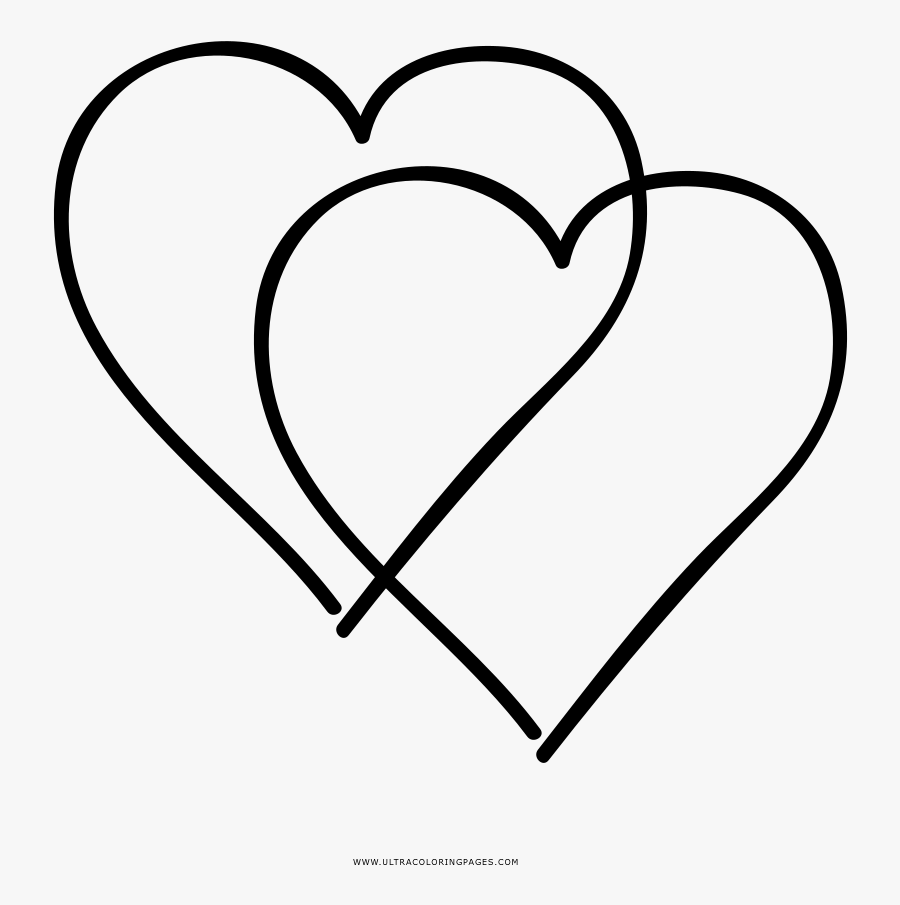 Urgent Double Heart Coloring Pages Page Ultra - Double Heart Coloring Page, Transparent Clipart