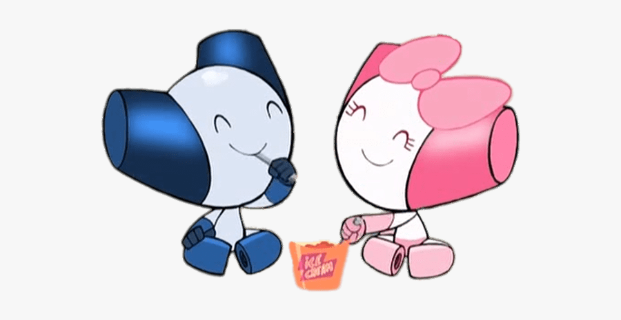 Robotboy And Robotgirl Eating Together - Robot Boy And Girl, Transparent Clipart