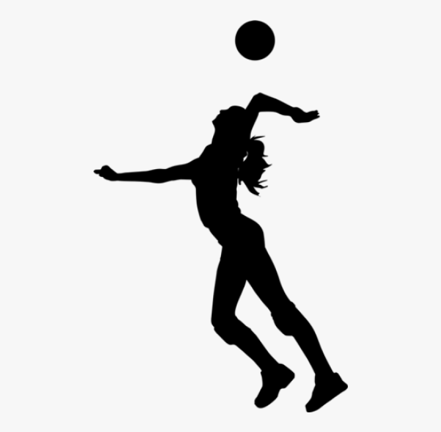 Girl Play With Volleyball Png Image - Volleyball Player Silhouette Png, Transparent Clipart