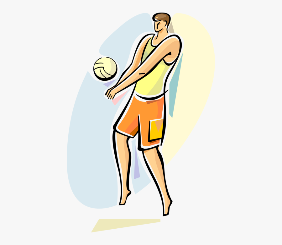 Vector Illustration Of Sport Of Beach Volleyball Player, Transparent Clipart