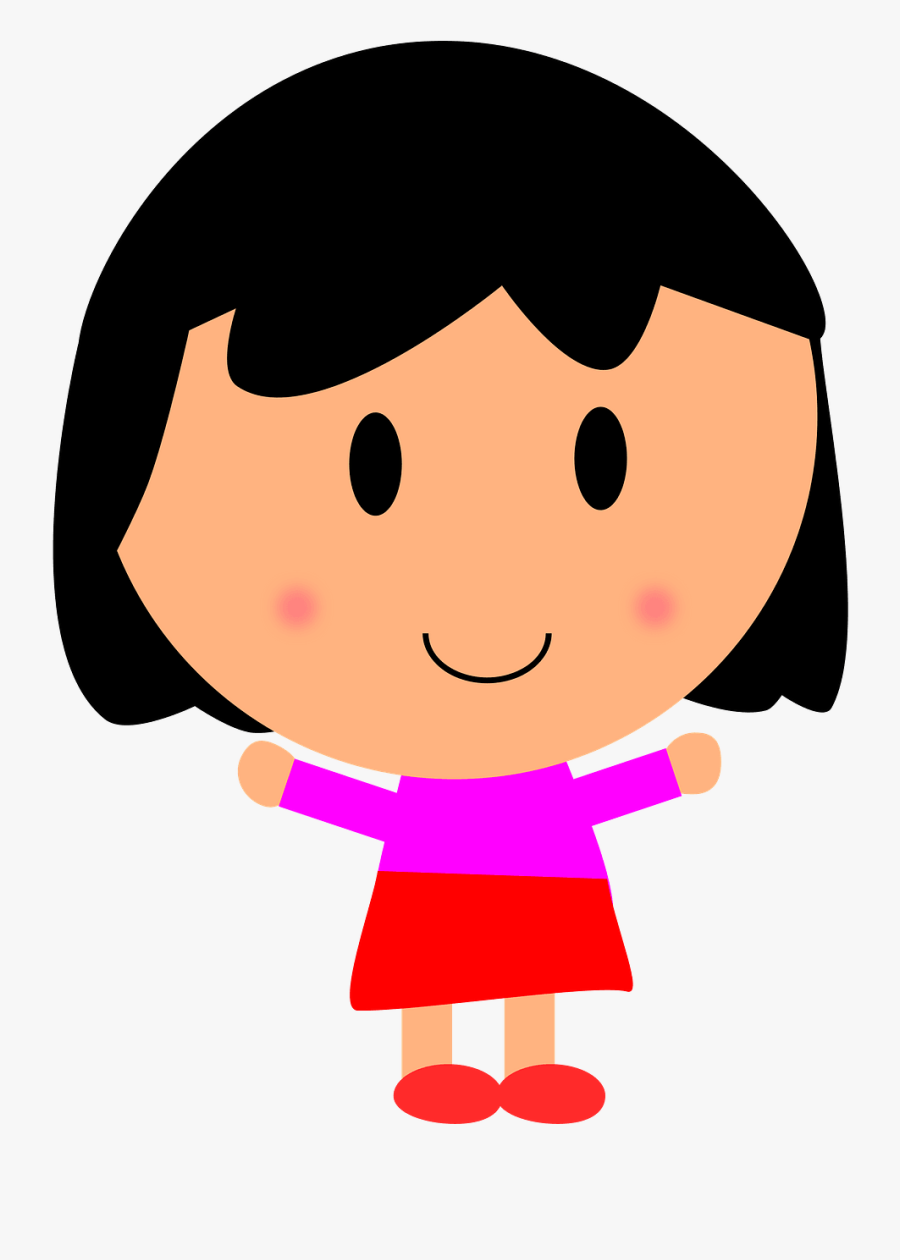 Cartoon Girl Clip Art, Transparent Clipart