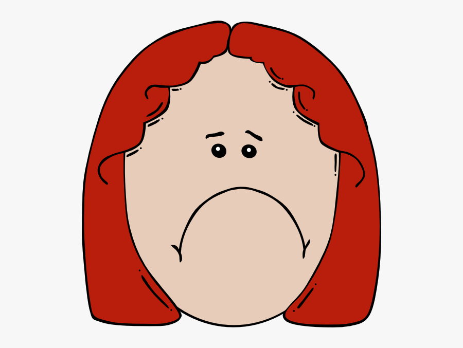 Sad Girl Red Hair Svg Clip Arts - Boy Face, Transparent Clipart