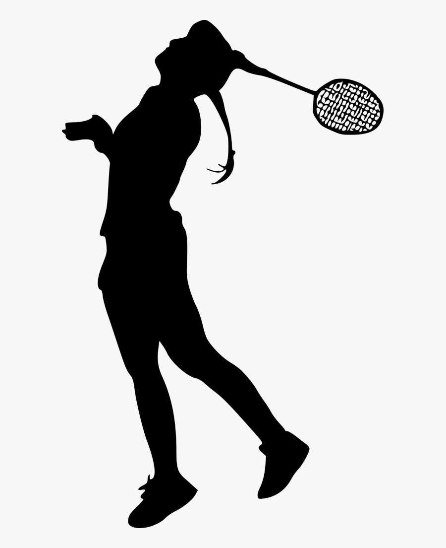 Badminton Player Silhouette Png, Transparent Clipart