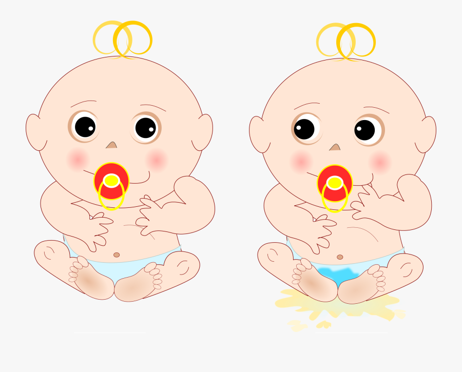 Cartoon Baby In Potty, Transparent Clipart