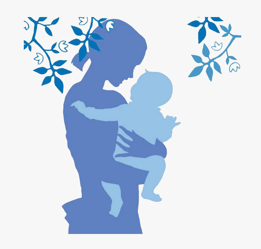 Silhouette Mother Cartoon Illustration - Mom And Baby Cartoon Png, Transparent Clipart