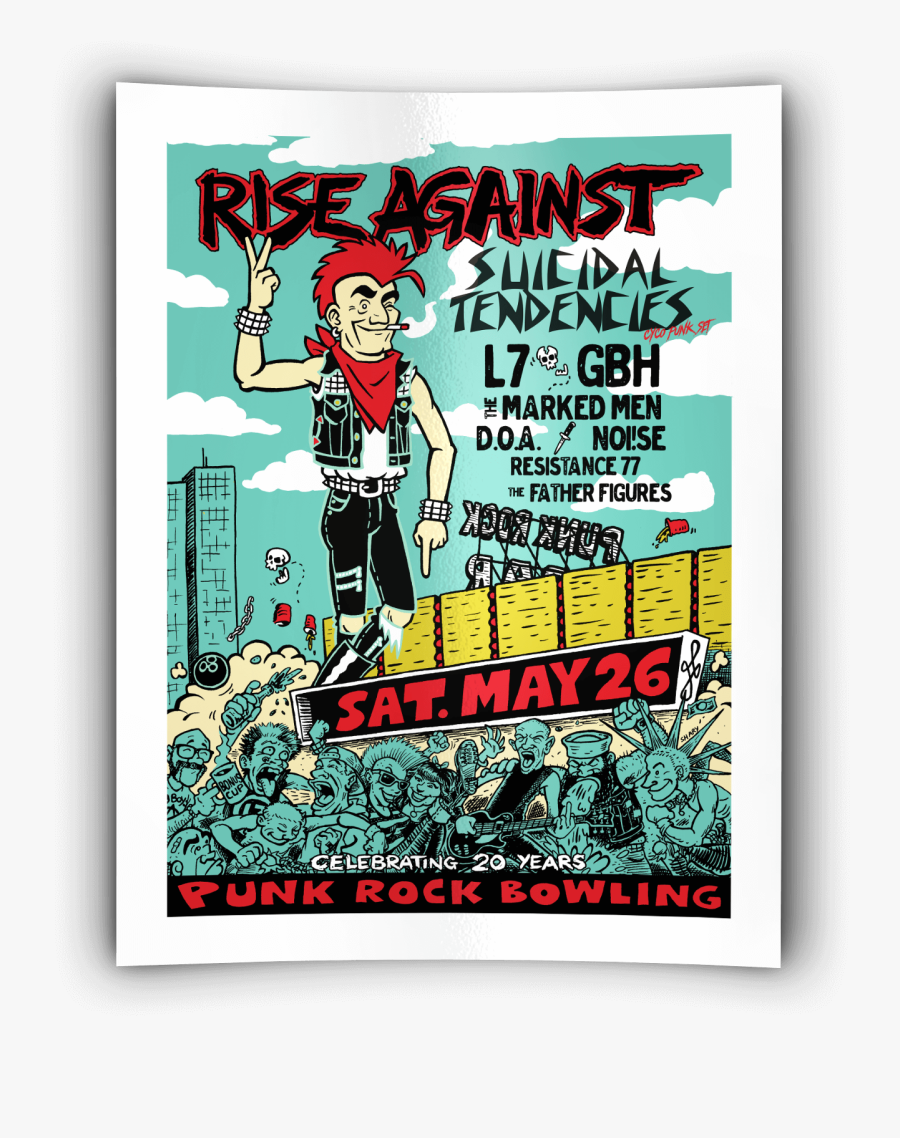 Transparent Retro Bowling Clipart - Punk Rock Bowling Past Lineups, Transparent Clipart