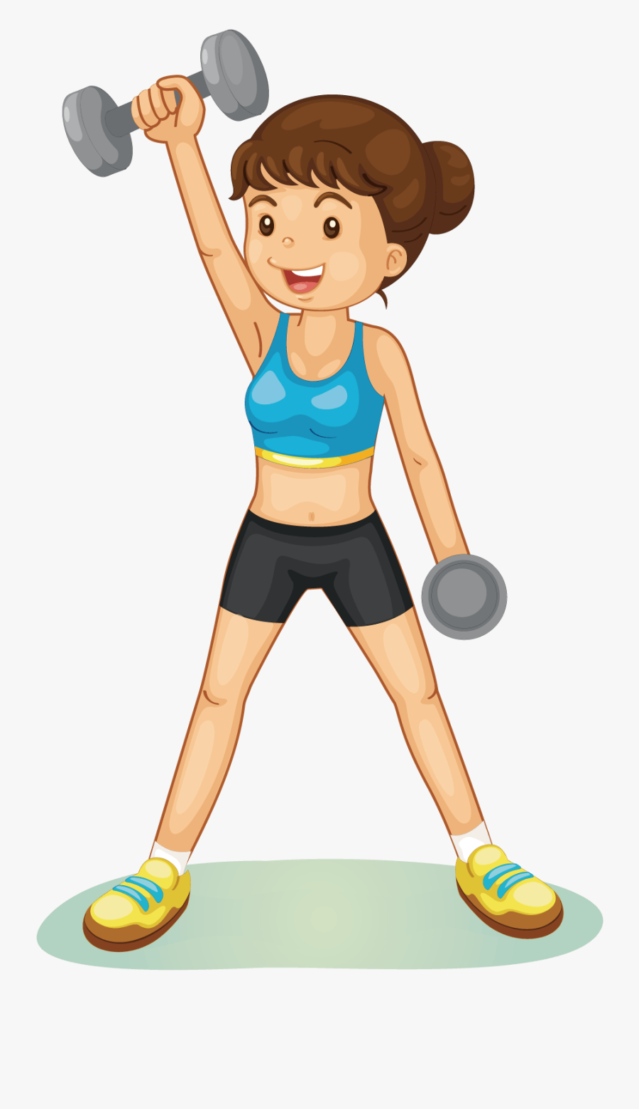 Dumbbell Clipart Sport Training And In Presentations - Cartoon Lifting Weights Transparent, Transparent Clipart
